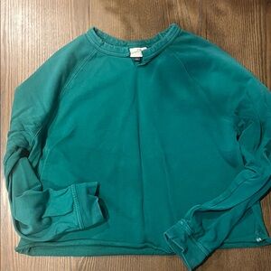Universal Thread Green Sweatshirt; neck and hem cut for looser fit.